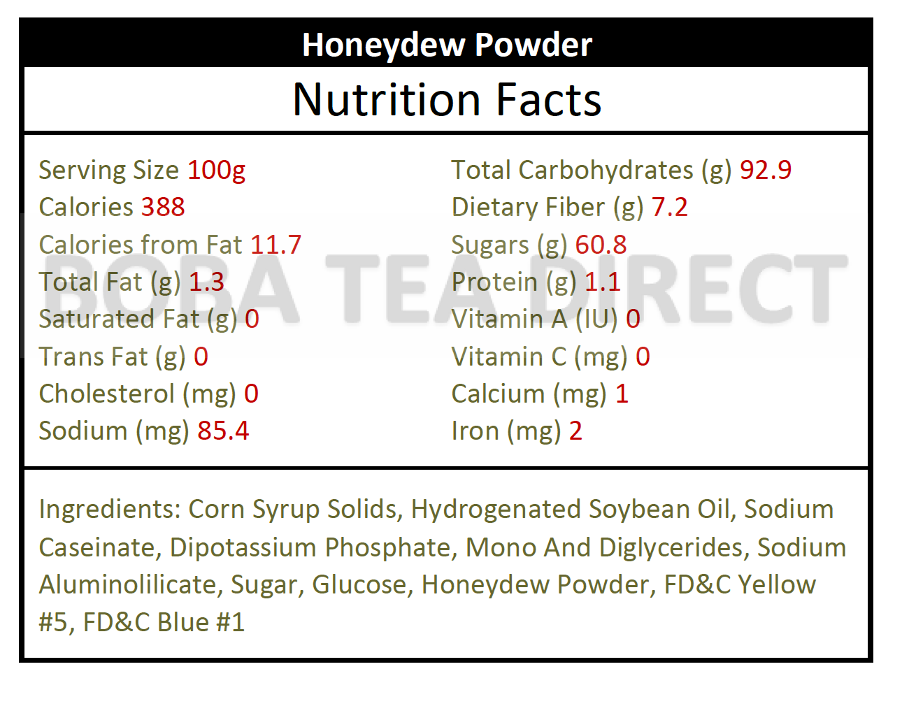 Honeydew Boba Tea - Bubble Tea Powder (Original)