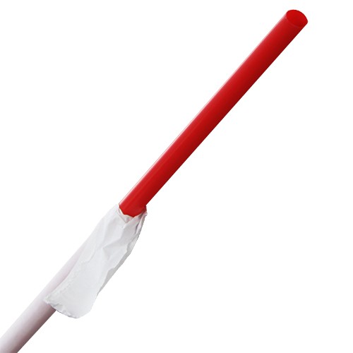 Karat Giant WRAPPED straws Red, 10.25"