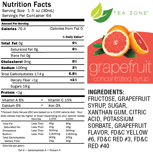 Grapefruit Boba Tea - Bubble Tea Syrup (64 oz)