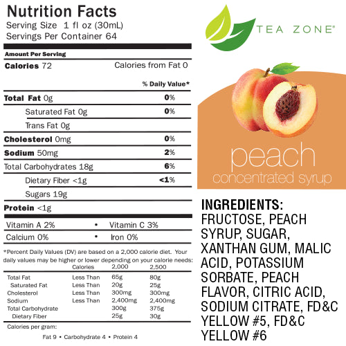 Peach Boba Tea - Bubble Tea Syrup (64 fl oz)