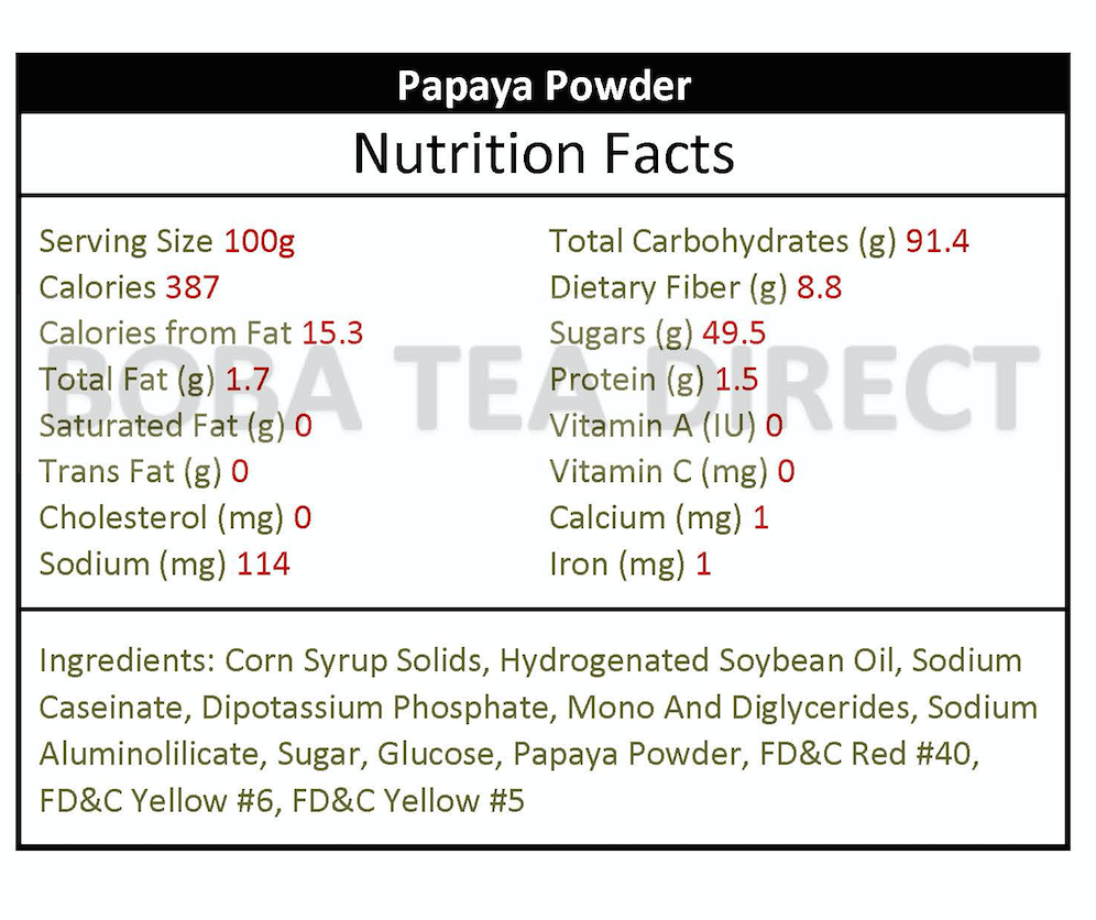 Papaya Boba Tea - Bubble Tea Powder