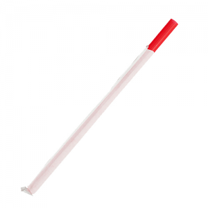 Karat Giant Paper WRAPPED straws Red, 7.75"