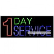 1 Day Service Neon Sign (13" x 32" x 3")