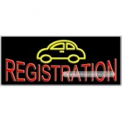 Auto Registration Neon Sign (13" x 32" x 3")