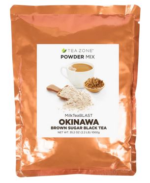 Tea Zone Okinawa Milk Tea Blast – Brown Sugar Black Tea, Boba Bubble Tea Mix, 2.2 Lbs