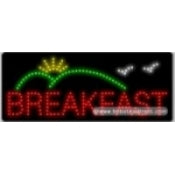 Breakfast, Logo LED Sign (11" x 27" x 1")