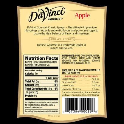 Da Vinci Apple Syrup 750mL