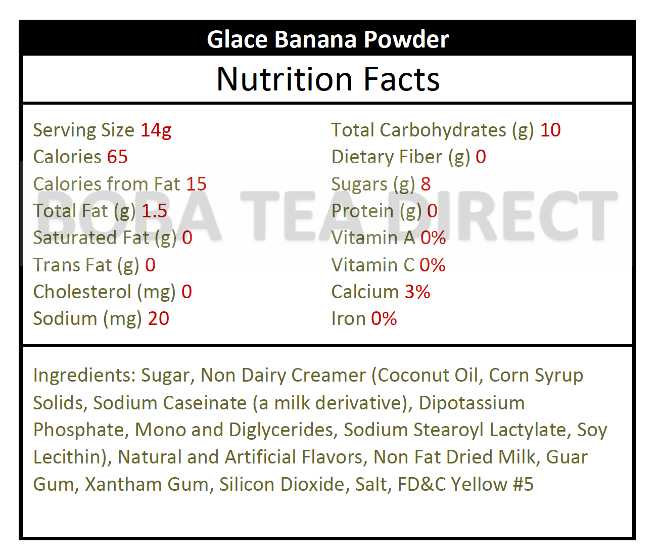 Glace Banana (18-lb case)