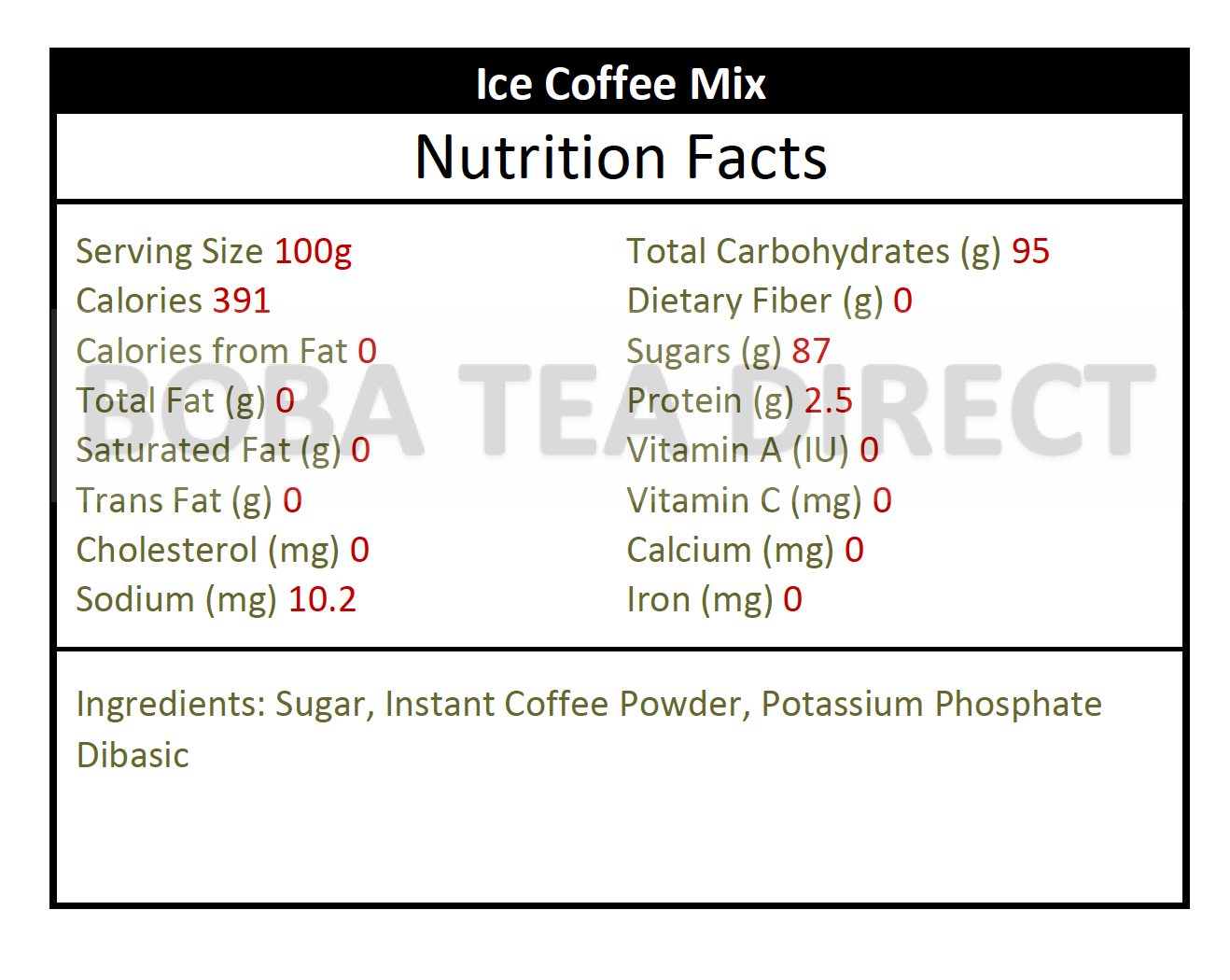 Ice Coffee Mix