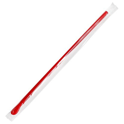Karat 9.45" Wrapped Solid Red Spoon Straws - 5000pcs-case