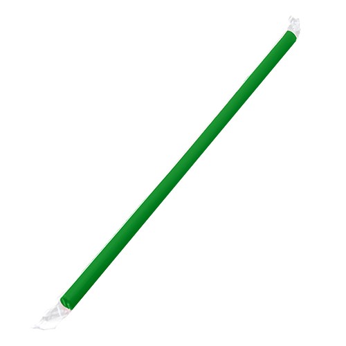 Karat Giant Straws (Green) 9" Poly-Wrapped
