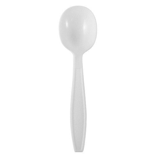 Soup Spoon, Extra Heavy-Weight-White (10-100)_PP "Unbreakable"