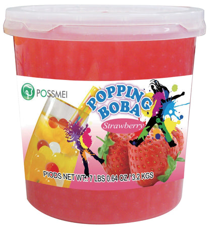 Strawberry Popping Boba (Four 7-lbs tubs) *CASE*
