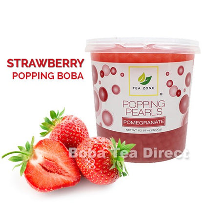 Strawberry TeaZone Popping Pearls GOURMET-Series (Four 7-lbs tubs) *CASE*