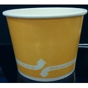 16oz Karat Double Poly Paper Hot-Cold Orange Food Container - 112mm, 1000pcs-cases