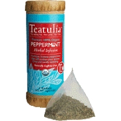Teatulia 100% Organic Peppermint Herbal Infusion Tea Mini Canister (Case)