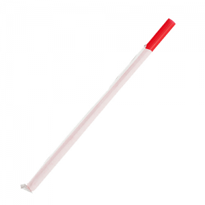 Karat Giant Paper WRAPPED straws Red, 7.75