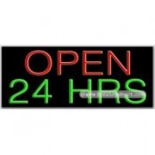 Open 24 Hrs Neon Sign (13" x 32" x 3")