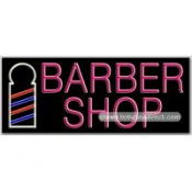 Barber Shop, Logo Neon Sign (13" x 32" x 3")