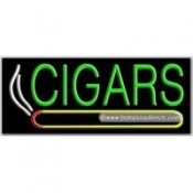 Cigars, Logo Neon Sign (13" x 32" x 3")