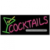 Cocktails, Logo Neon Sign (13" x 32" x 3")