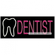 Dentist, Logo Neon Sign (13" x 32" x 3")