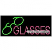 Glasses, Logo Neon Sign (13" x 32" x 3")