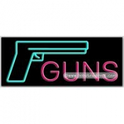 Guns, Logo Neon Sign (13" x 32" x 3")