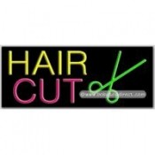 Hair cut, Logo Neon Sign (13" x 32" x 3")