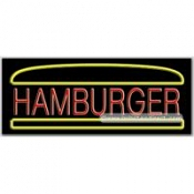 Hamburger, Logo Neon Sign (13" x 32" x 3")