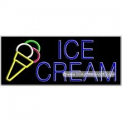 Ice Cream, Logo Neon Sign (13" x 32" x 3")