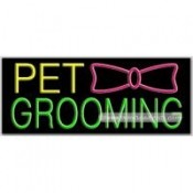 Pet Grooming, Logo Neon Sign (13" x 32" x 3")