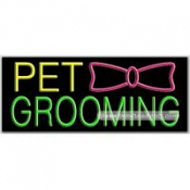 Pet Grooming, Logo Neon Sign (13" x 32" x 3")