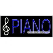 Piano, Logo Neon Sign (13" x 32" x 3")