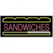 Sandwiches, Logo Neon Sign (13" x 32" x 3")