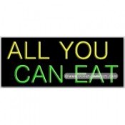 All You Can Eat Neon Sign (13" x 32" x 3")
