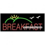 Breakfast, Logo Neon Sign (13" x 32" x 3")