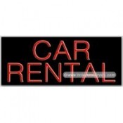 Car Rental Neon Sign (13" x 32" x 3")