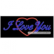 I Love You, Logo Neon Sign (13" x 32" x 3")