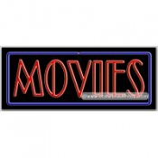 Movies Neon Sign (13" x 32" x 3")