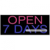 Open 7 Days Neon Sign (13" x 32" x 3")
