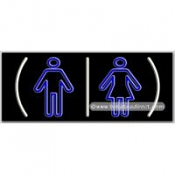 Restrooms Logo Neon Sign (13" x 32" x 3")