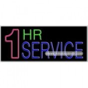 1 Hr Service Neon Sign (13" x 32" x 3")