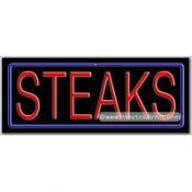 Steaks Neon Sign (13" x 32" x 3")
