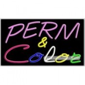 Perm & Color Neon Sign (18" x 32" x 3")