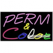 Perm & Color Neon Sign (18" x 32" x 3")