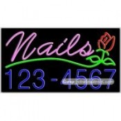 Nails (telephone #) Neon Sign (20" x 37" x 3")