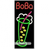 Boba, Logo (vertical) Neon Sign (13" x 32" x 3")