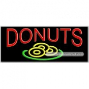 Donut: Red & Logo Neon Sign (13" x 32" x 3")