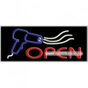 Open (hair dryer) Neon Sign (13
